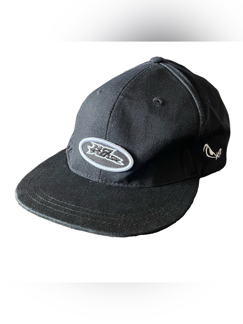Vintage No Fear Snapback Hat Black Cap 90s Skate Punk Motorcross BMX Y2K